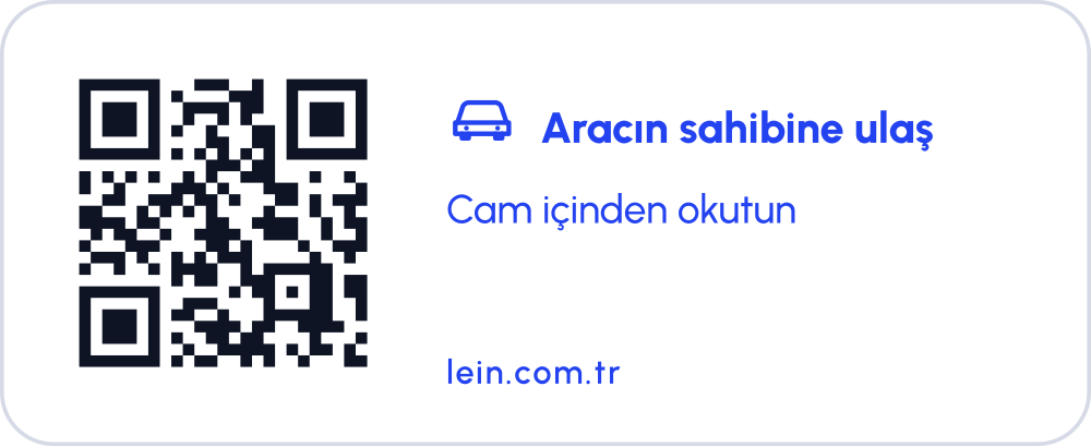 Cama içten araç QR sticker