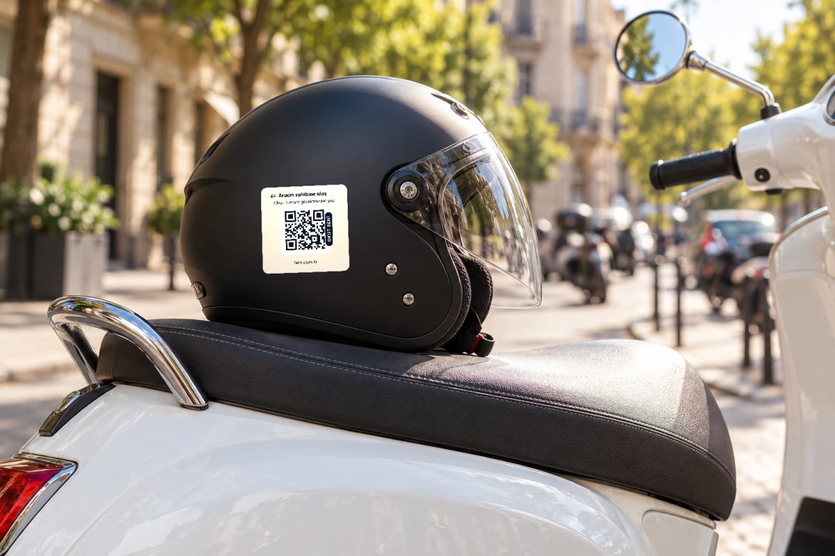 Memphis araç QR sticker – Kask