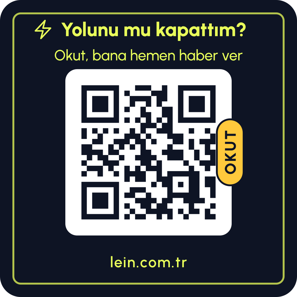 Gece neon araç QR sticker