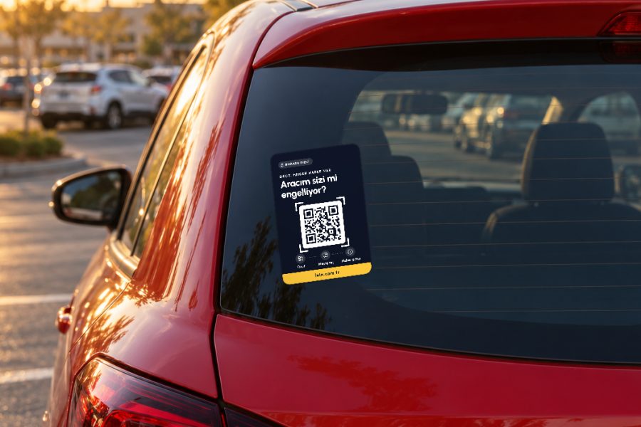 Talimatlı gece araç QR sticker – Yakından