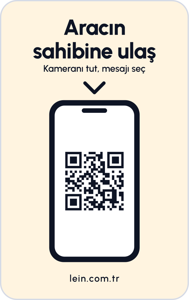 Telefon krem araç QR sticker