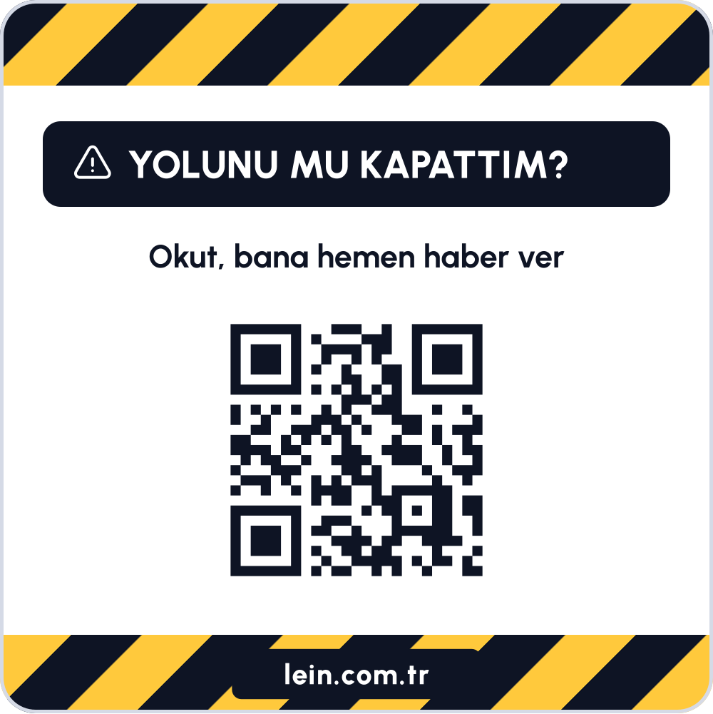 Uyarı tabelası araç QR sticker