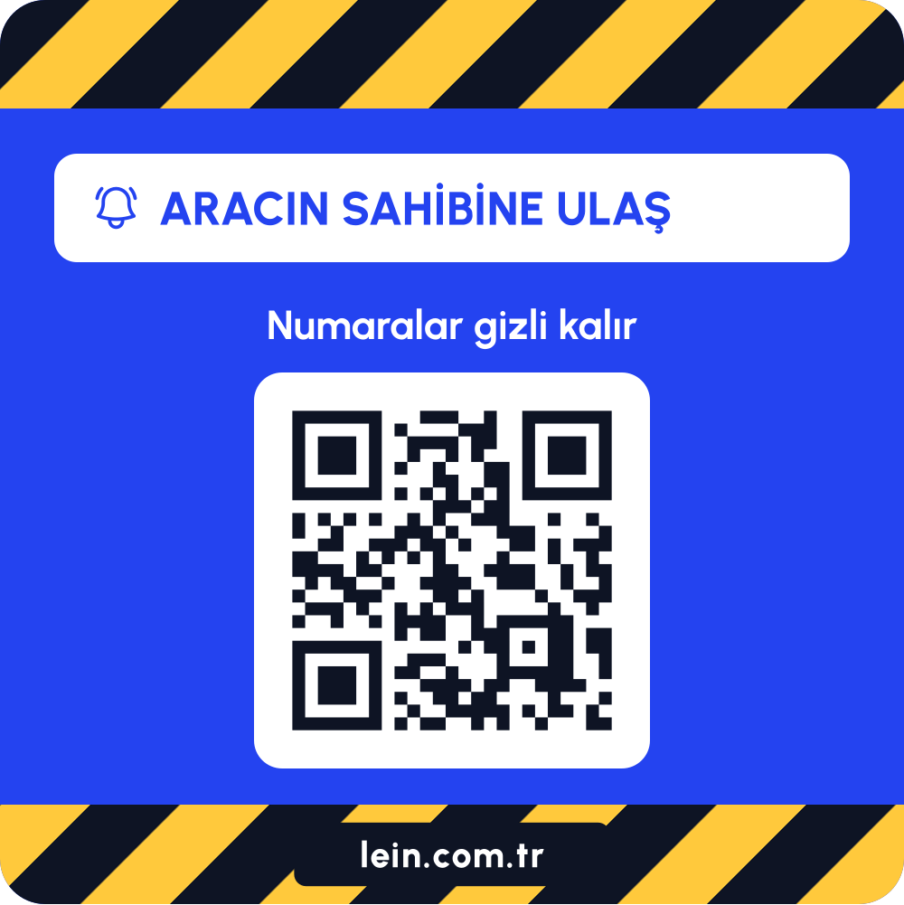 Uyarı mavi araç QR sticker