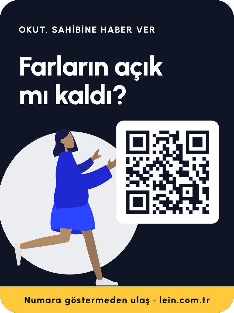 Karakterli gece araç QR sticker