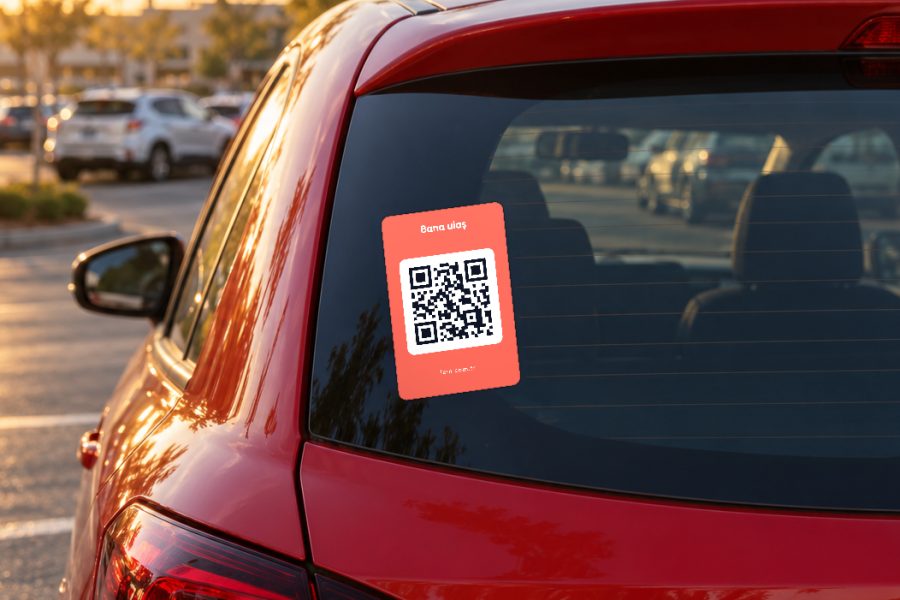 Mini etiket mercan araç QR sticker – Yakından
