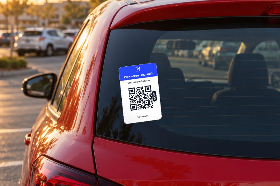 Park kartı araç QR sticker – Yakından