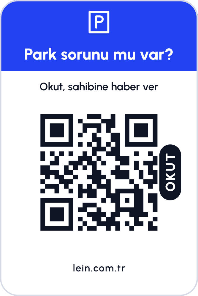 Park kartı araç QR sticker