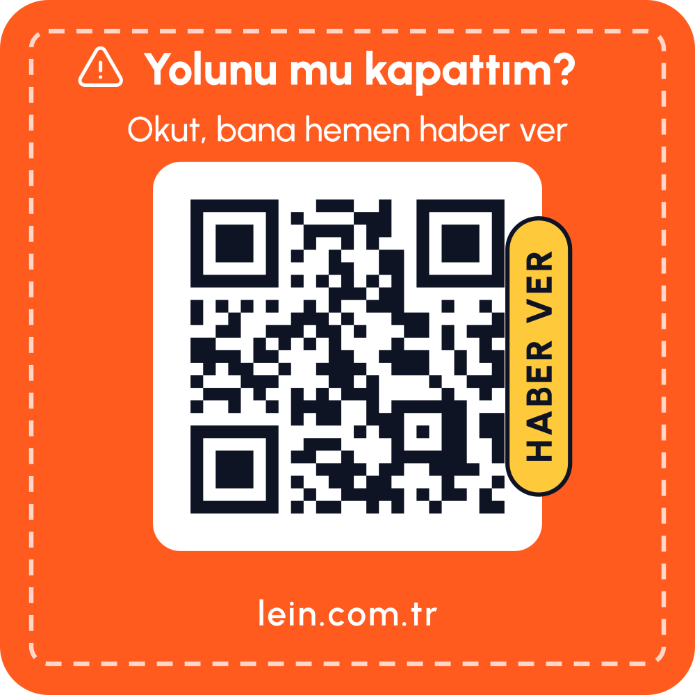 Turuncu uyarı araç QR sticker